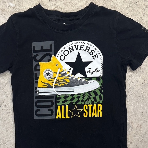 Converse Black Tee with Yellow Sneaker Graphic - Picture 2 of 4